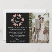 バラ金ゴールドモノグラムトランプのポーカーチップカ結婚ジノ サンキューカード (正面)