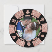 バラ金ゴールドモノグラムトランプのポーカーチップカ結婚ジノ サンキューカード (裏面)