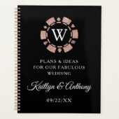 バラ金ゴールドモノグラムトランプのポーカーチップカ結婚ジノ プランナー手帳 (正面)