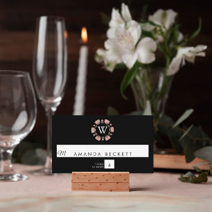 バラ金ゴールドモノグラムトランプのポーカーチップカ結婚ジノ プレイスカード