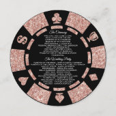 バラ金ゴールドモノグラムトランプのポーカーチップカ結婚ジノ プログラム (裏面)