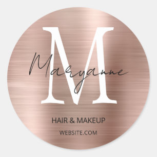 バラ金ゴールドモノグラムビジネスロゴ ラウンドシール