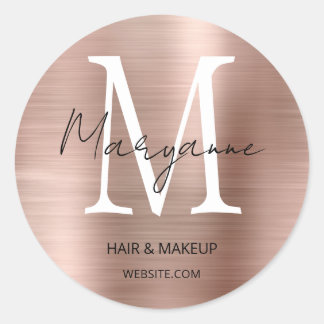 バラ金ゴールドモノグラムビジネスロゴ ラウンドシール