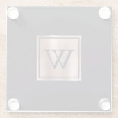 バラ金ゴールドモノグラムブラックカラントパープル ガラスコースター (裏面)