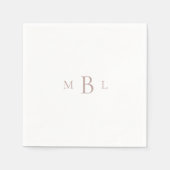 バラ金ゴールドモノグラムホワイトエレガントなウェディングカクテル スタンダードカクテルナプキン (正面)