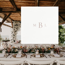 バラ金ゴールドモノグラムホワイトエレガントなウェディングカクテル スタンダードカクテルナプキン