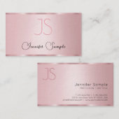 バラ金ゴールドモノグラムモダンタイポグラフィラグジュアリー 名刺 (正面/裏面)