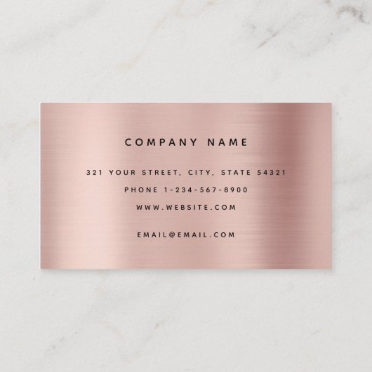 バラ金ゴールドモノグラムモダンミニマル 名刺 (裏面)