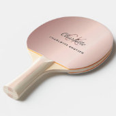 バラ金ゴールドモノグラム名イニシャル エレガント 卓球ラケット (正面アングル)