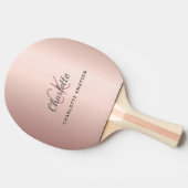 バラ金ゴールドモノグラム名イニシャル エレガント 卓球ラケット (横)