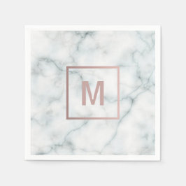 バラ金ゴールドモノグラム大理石 スタンダードカクテルナプキン