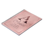 バラ金ゴールドモノグラム学年学校 ノートブック (左側)