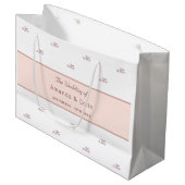 バラ金ゴールドモノグラム対結婚イニシャル白 ラージペーパーバッグ (正面アングル)