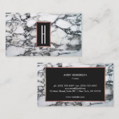 バラ金ゴールドモノグラム白黒マーブル 名刺 (正面/裏面)