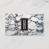 バラ金ゴールドモノグラム白黒マーブル 名刺 (正面)