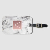 バラ金ゴールドモノグラム白黒石 ラゲッジタグ (正面横)