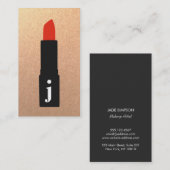 バラ金ゴールドモノグラム美しいメイクアップアーティストリップスティック 名刺 (正面/裏面)