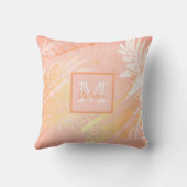 バラ金ゴールドヤシの葉モノグラム クッション (裏面)