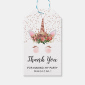 バラ金ゴールドユニコーンプリンセスサンキュー ギフトタグ (正面)