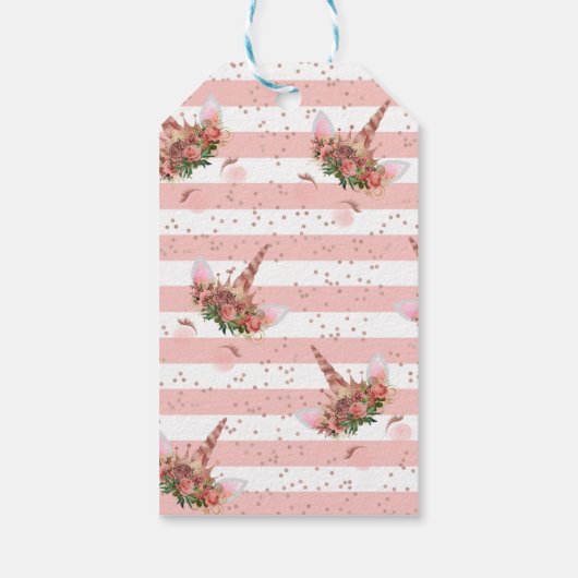 バラ金ゴールドユニコーンプリンセスサンキュー ギフトタグ (裏面)