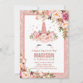 バラ金ゴールドユニコーン/魔法の誕生日パーティー 招待状 (正面)