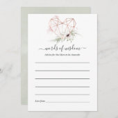 バラ金ゴールドユーカリ幾何学的ベビーシャワー アドバイスカード (正面/裏面)