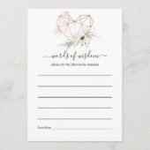 バラ金ゴールドユーカリ幾何学的ベビーシャワー アドバイスカード (正面)