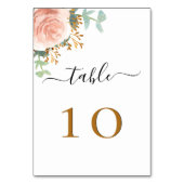 バラ金ゴールドユーカリ緑フローラ テーブルナンバー (正面)