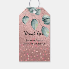 バラ金ゴールドユーカリ葉スホイル結婚ルズ ギフトタグ