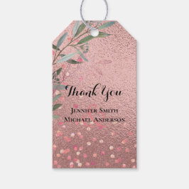 バラ金ゴールドユーカリ葉スホイル結婚ルズ ギフトタグ