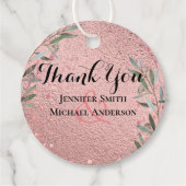 バラ金ゴールドユーカリ葉スホイル結婚ルズ フェイバータグ (正面)