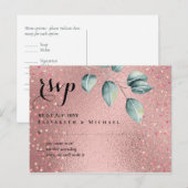 バラ金ゴールドユーカリ葉スホイル結婚ルズ ポストカード (正面/裏面)