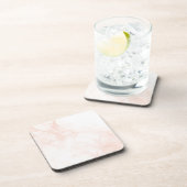 バラ金ゴールドライトピンク大理石テクスチャ コースター (右側)