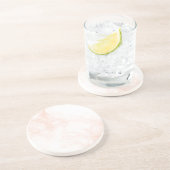 バラ金ゴールドライトピンク大理石テクスチャ コースター (側面)