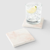 バラ金ゴールドライトピンク大理石テクスチャ ストーンコースター (横)