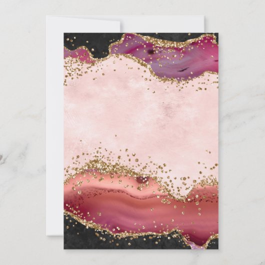 バラ金ゴールドラグジュアリーグリッターアゲートリハーサルディナー 招待状 (裏面)