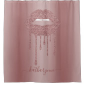 バラ金ゴールドラグジュアリーグリッタードリップリップ シャワーカーテン (正面)