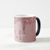 バラ金ゴールドラグジュアリードリッピンググリッターモノグラム モーフィングマグカップ (正面右)