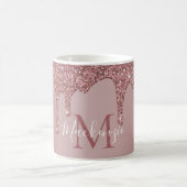 バラ金ゴールドラグジュアリードリッピンググリッターモノグラム モーフィングマグカップ (中央)