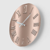 バラ金ゴールドラグジュアリーメタルスキニーシルバーローマ数字 ラージ壁時計 (傾斜)