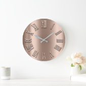 バラ金ゴールドラグジュアリーメタルスキニーシルバーローマ数字 ラージ壁時計 (ホーム)