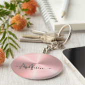 バラ金ゴールドラジアルメタリックスクリプト名 キーホルダー (側面)