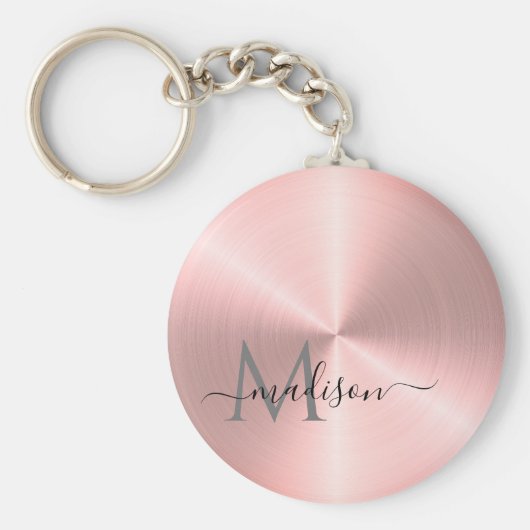 バラ金ゴールドラジアルメタリックスクリプト名 キーホルダー (正面)