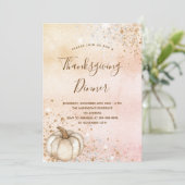 バラ金ゴールドラスティックカボチャ感謝祭ディナー 招待状 (スタンド正面)