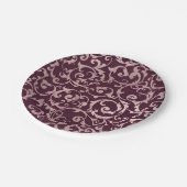 バラ金ゴールドラズベリーワインエレガモダンントウェディング ペーパープレート (アングル)