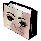 バラ金ゴールドラッシュメイクアップグリッター美しい化粧品 ラージペーパーバッグ (裏面アングル)