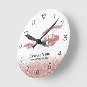 バラ金ゴールドラッシュ化粧アーティストまつげサロン ラウンド壁時計 (傾斜)