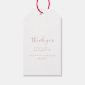 バラ金ゴールドラブスクファンシーリッ結婚トの感謝 ギフトタグ (正面)