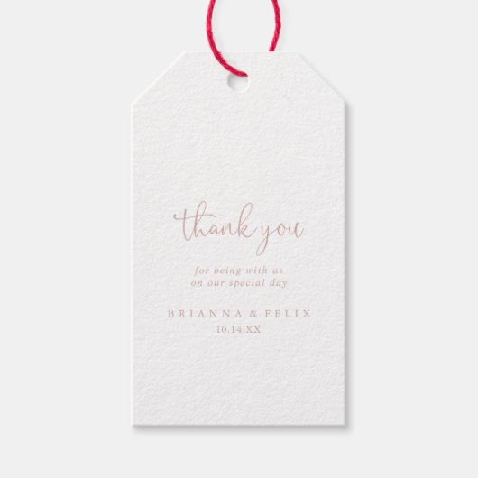 バラ金ゴールドラブスクファンシーリッ結婚トの感謝 ギフトタグ (正面)