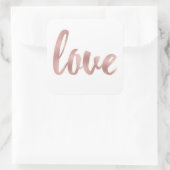 バラ金ゴールドラブステッカー、ホイルフォント、大 スクエアシール (バッグ)